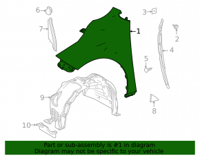 Front left wing Toyota Sienna 21-25