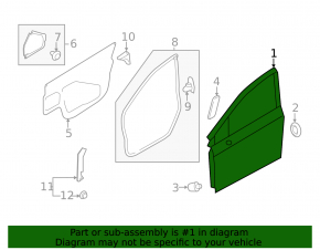 Door bare front left Subaru XV Crosstrek 18-23