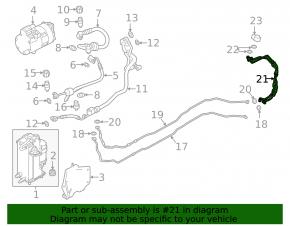 BMW 5 G30 18- 530e hybrid battery cooling system pipes rear