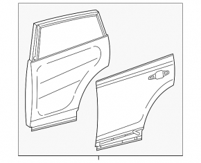Door bare rear right Toyota Rav4 13-18