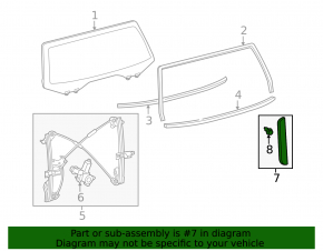 Molding glass door trunk left Toyota Sequoia 08-16 scratch, web