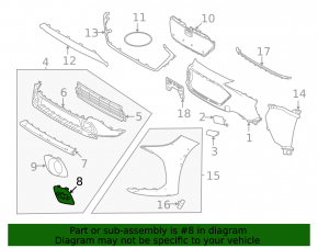 Left fog light frame for Subaru Solterra 23-26