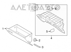 Hyundai Sonata 15-17 gray glove compartment