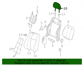 Driver's headrest for Audi A3 8V 15-20 4d, 5d, leather, black