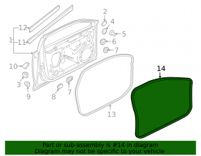 Door seal front left Audi A4 B9 17-