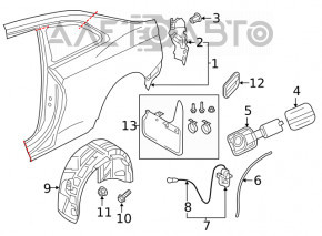 Rear right mudguard Audi A5 F5 17-