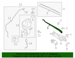 Wiper arm right Kia Forte 4d 14-18