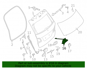 Mercedes GLS-class X166 13-15 trunk door handle with button for camera, for 360