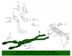 Exhaust pipe middle section Mercedes W167 GLE 63 20-24 4.0h AMG, sawed off