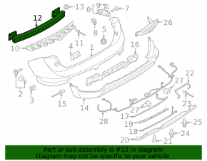 Lincoln MKC 15-19 Rear Bumper Reinforcement Rusty
