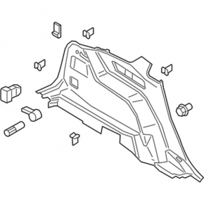 Arch trim left Ford Edge 15- black