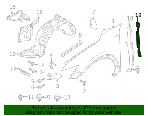 Wing seal door-wing left Mazda CX-5 17- plastic