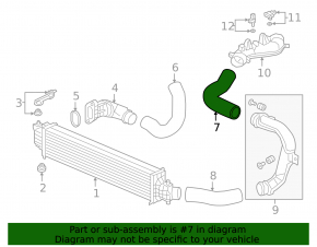 Intercooler pipe left third Honda Accord 18-22 2.0T rubber