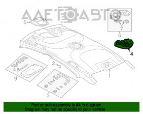 Ceiling light front Dodge Dart 13-16 gray under the sunroof