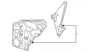 Window lifter with motor rear left VW Tiguan 09-18 broken mount
