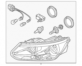 Headlight front right VW Tiguan 12-17 rest halogen