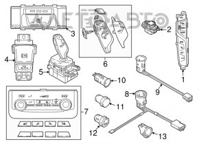 BMW 5 G30 17-22 center console button block for parking sensors and 360 cameras, scratch