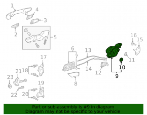 Rear right door lock Toyota Rav4 19-20