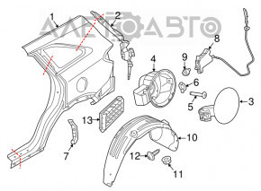 Quarter wing rear right Kia Sorento 16-20