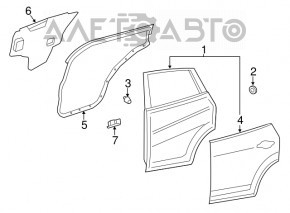 Door bare rear right Nissan Rogue 14-20