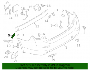 Rear bumper mount upper left Infiniti Q50 14-