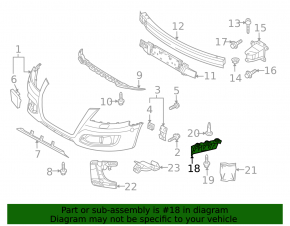 Front bumper mount, right wing, Audi A3 09-13