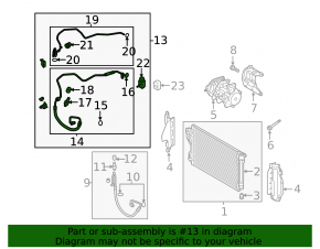 Hyundai Sonata 13-15 air conditioner heater-condenser tube, disassembled, assembled