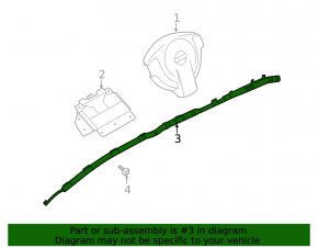 Right side curtain airbag for Nissan Rogue 14-20