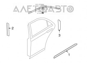 Upper rear left door molding Mazda6 09-13