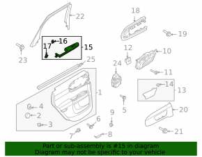 Rear Left Window Regulator Trim Ford Bronco Sport 21-25