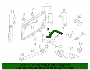Lower cooling hose for Mitsubishi Galant 04-12