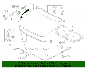 Right hood hinge for Mazda CX-50 23-26