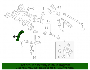 Rear subframe burr left Subaru Forester 14-18 SJ rusty