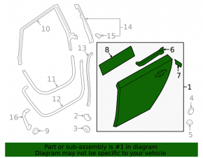 Bare rear right door for Audi A7 12-18