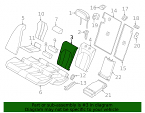 Rear seat back upholstery 2nd row right BMW i4 22-26 black leather