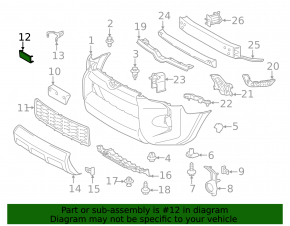 Central radiator grille plug for Toyota 4Runner 2011-2014