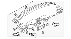 Torpedo front panel without AIRBAG VW Passat 20-22 black
