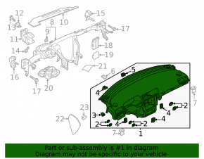 Torpedo front panel without AIRBAG VW Passat 20-22 black