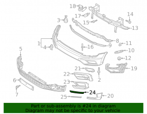 Right fog light frame molding for VW Tiguan 18-21, upper, R-Line