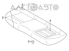 Rear row of seats 2 row Subaru Legacy 15-16 without side pads leather black