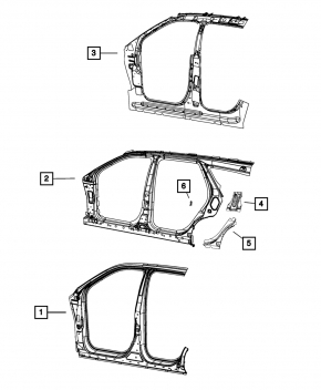 Body pillar central right Jeep Grand Cherokee WK2 11-21 sawed off