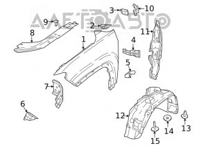 Front right wing Jeep Compass 17-25 graphite PAU, bracket dented