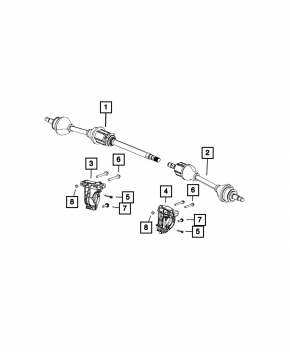 Drive axle shaft front right Jeep Compass 17-21 fwd manual transmission