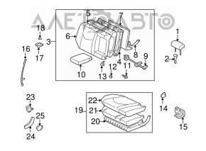 Rear seats, 2nd row, Lexus RX300 98-00