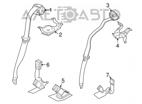 Seat belt rear left Mini Cooper Clubman R55 07-14