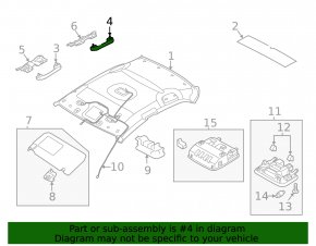Ceiling handle rear left Hyundai Elantra 21- gray