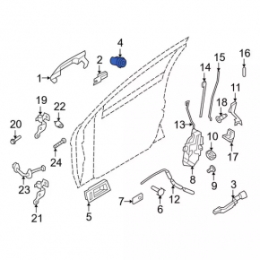 Door lock cylinder front left Ford Flex 09-19