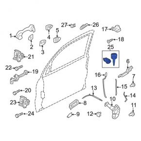Door lock cylinder front left Ford Flex 09-19