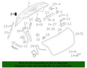 Trunk lid bumper right Audi A4 B8 13-16 rest, on body, rear