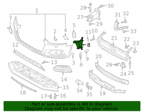 Front bumper air duct left Audi A5 F5 17-19 premium, prestige